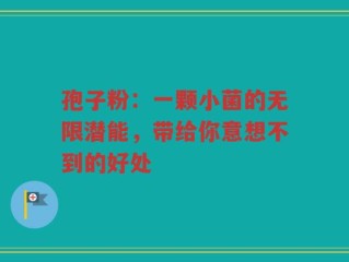 孢子粉：一颗小菌的无限潜能，带给你意想不到的好处