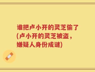 谁把卢小开的灵芝偷了(卢小开的灵芝被盗，嫌疑人身份成谜)