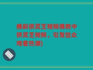 佛前供灵芝视频佛教中供灵芝视频，引发信众观看热潮)