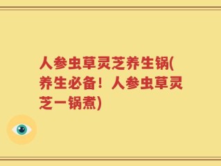 人参虫草灵芝养生锅(养生必备！人参虫草灵芝一锅煮)