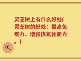 灵芝树上有什么好处(灵芝树的好处：提高免疫力、增强抗氧化能力。)
