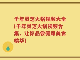 千年灵芝火锅视频大全(千年灵芝火锅视频合集，让你品尝健康美食精华)