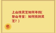 上山找灵芝如何寻找(登山寻宝：如何找到灵芝？)