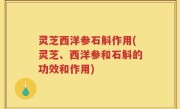 灵芝西洋参石斛作用(灵芝、西洋参和石斛的功效和作用)