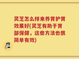 灵芝怎么样来养胃护胃效果好(灵芝有助于胃部保健，这些方法也很简单有效)