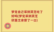 梦见自己采到灵芝吃了好吗(梦见采到灵芝 欣喜之余尝了一口)
