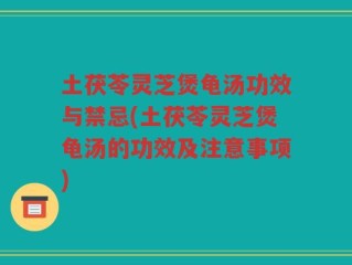 土茯苓灵芝煲龟汤功效与禁忌(土茯苓灵芝煲龟汤的功效及注意事项)