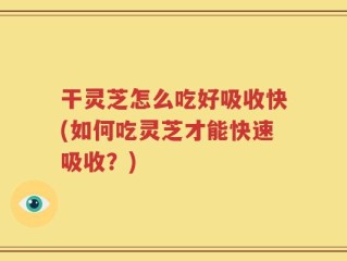 干灵芝怎么吃好吸收快(如何吃灵芝才能快速吸收？)