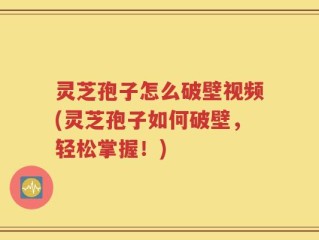 灵芝孢子怎么破壁视频(灵芝孢子如何破壁，轻松掌握！)