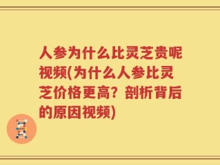 人参为什么比灵芝贵呢视频(为什么人参比灵芝价格更高？剖析背后的原因视频)