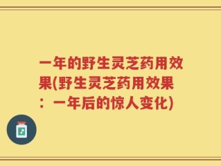 一年的野生灵芝药用效果(野生灵芝药用效果：一年后的惊人变化)