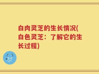 白肉灵芝的生长情况(白色灵芝：了解它的生长过程)