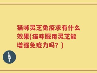 猫咪灵芝免疫求有什么效果(猫咪服用灵芝能增强免疫力吗？)