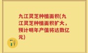九江灵芝种植面积(九江灵芝种植面积扩大，预计明年产值将达数亿元)