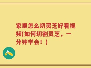 家里怎么切灵芝好看视频(如何切割灵芝，一分钟学会！)