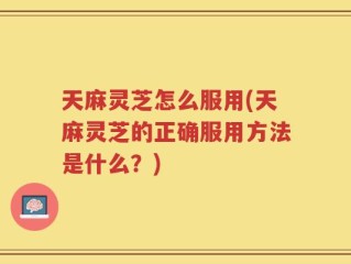 天麻灵芝怎么服用(天麻灵芝的正确服用方法是什么？)