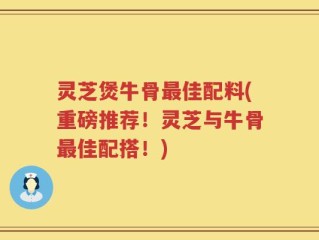 灵芝煲牛骨最佳配料(重磅推荐！灵芝与牛骨最佳配搭！)