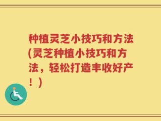 种植灵芝小技巧和方法(灵芝种植小技巧和方法，轻松打造丰收好产！)