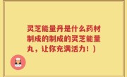 灵芝能量丹是什么药材制成的制成的灵芝能量丸，让你充满活力！)