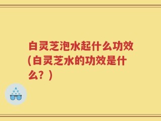 白灵芝泡水起什么功效(白灵芝水的功效是什么？)