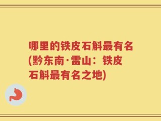 哪里的铁皮石斛最有名(黔东南·雷山：铁皮石斛最有名之地)