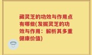 藏灵芝的功效与作用点有哪些(发掘灵芝的功效与作用：解析其多重健康价值)