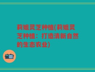 莉姐灵芝种植(莉姐灵芝种植：打造清新自然的生态农业)