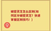 破壁灵芝怎么区别(如何区分破壁灵芝？快速掌握区别技巧！)