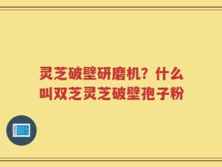灵芝破壁研磨机？什么叫双芝灵芝破壁孢子粉