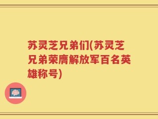 苏灵芝兄弟们(苏灵芝兄弟荣膺解放军百名英雄称号)