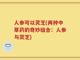 人参可以灵芝(两种中草药的奇妙组合：人参与灵芝)