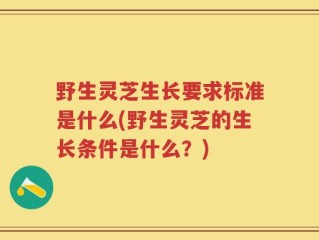 野生灵芝生长要求标准是什么(野生灵芝的生长条件是什么？)