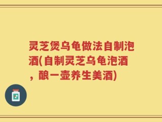 灵芝煲乌龟做法自制泡酒(自制灵芝乌龟泡酒，酿一壶养生美酒)