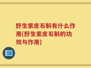 野生紫皮石斛有什么作用(野生紫皮石斛的功效与作用)