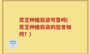 灵芝种植投资可靠吗(灵芝种植投资的信誉如何？)
