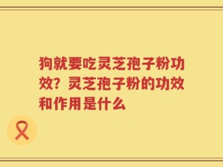 狗就要吃灵芝孢子粉功效？灵芝孢子粉的功效和作用是什么