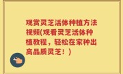 观赏灵芝活体种植方法视频(观看灵芝活体种植教程，轻松在家种出高品质灵芝！)