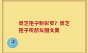 灵芝孢子粉彩页？灵芝孢子粉朋友圈文案