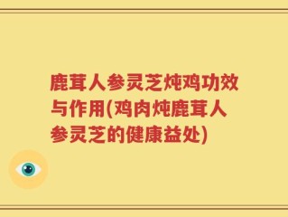鹿茸人参灵芝炖鸡功效与作用(鸡肉炖鹿茸人参灵芝的健康益处)