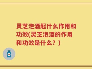 灵芝泡酒起什么作用和功效(灵芝泡酒的作用和功效是什么？)