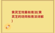 黄灵芝效果和用法(黄灵芝的功效和用法详解)