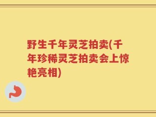 野生千年灵芝拍卖(千年珍稀灵芝拍卖会上惊艳亮相)