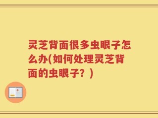 灵芝背面很多虫眼子怎么办(如何处理灵芝背面的虫眼子？)