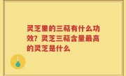 灵芝里的三萜有什么功效？灵芝三萜含量最高的灵芝是什么