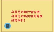 乌灵芝市场行情价格(乌灵芝市场价格走势及趋势简析)