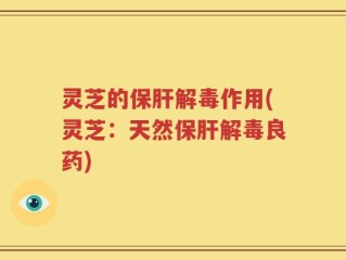灵芝的保肝解毒作用(灵芝：天然保肝解毒良药)