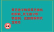 灵芝孢子粉是灵芝磨出的粉嘛_灵芝孢子粉：非磨制，直接提取的灵芝精华