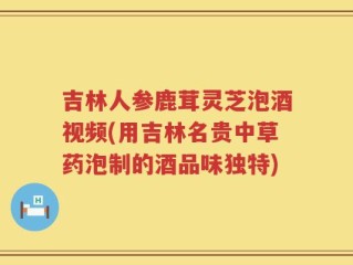 吉林人参鹿茸灵芝泡酒视频(用吉林名贵中草药泡制的酒品味独特)