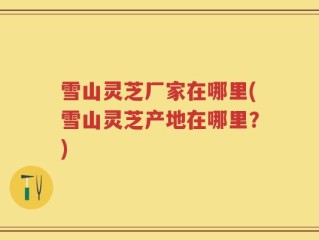 雪山灵芝厂家在哪里(雪山灵芝产地在哪里？)
