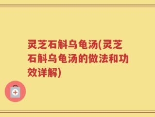 灵芝石斛乌龟汤(灵芝石斛乌龟汤的做法和功效详解)